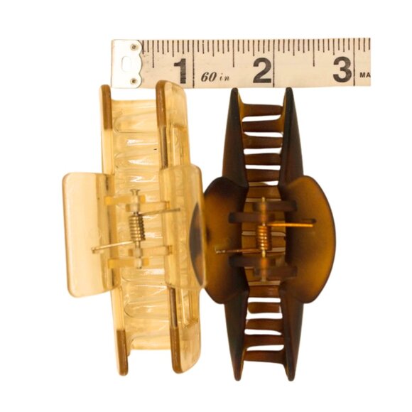 Set of 2 Hair Claw Clips – Tortoise & Clear – Strong Grip – Perfect Holiday Gift - Picture 5 of 5